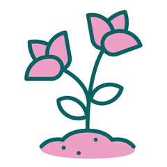 Isolated colored flower planted on soil icon Vector illustration