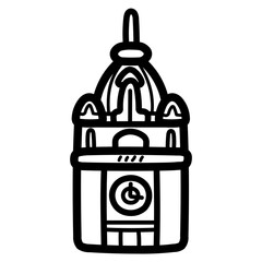 Aloha Tower line icon style