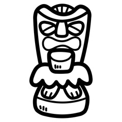 Statue line icon style