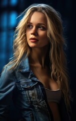 Fototapeta na wymiar a girl with long blonde hair - portrait shot