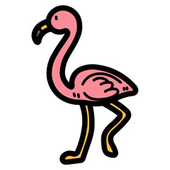 flamingo filled outline icon style