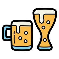 beer filled outline icon style