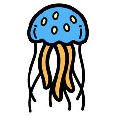 jellyfish filled outline icon style
