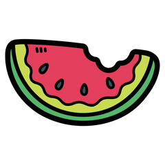 watermelon filled outline icon style