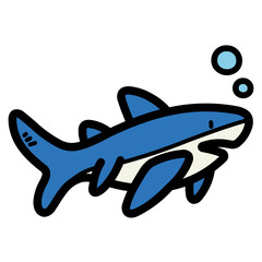 shark filled outline icon style