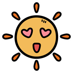 sun filled outline icon style