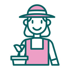 Isolated cute girl with gardening clothes icon Vector illustration