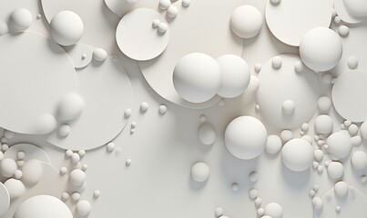  a group of bubbles floating in the air on a white surface with a white wall in the background and a white wall with a white background.  generative ai