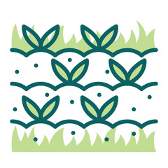 Isolated planted leaves on soil gardening icon Vector illustration