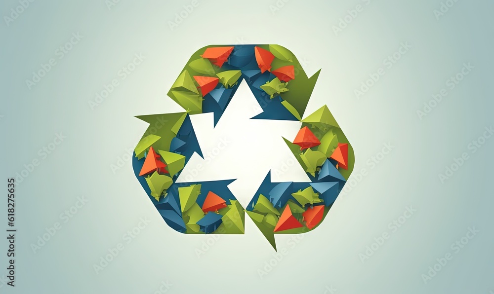 Aufkleber a green and blue recycled paper with a white star in the middle of it and a white rectangle in the m