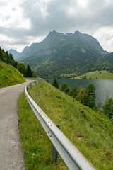 Fototapeta premium Lake Waegitalersee in an alpine scenery in Switzerland