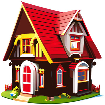 recommend clip art: Vector art with cute colored swedish house in cartoon style.