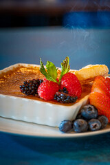 Traditional Creme Brulee with Mixed Berries