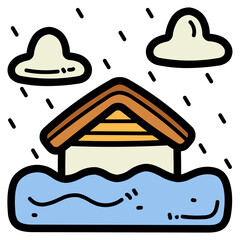 flood filled outline icon style