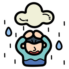 wet filled outline icon style