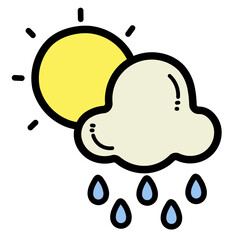 sun filled outline icon style