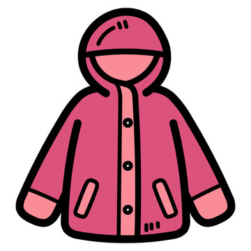 pink raincoat cartoon style clip art preview