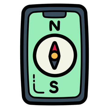 green compass navigation device clip art preview