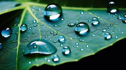water drops on leaf