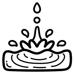 water drop line icon style