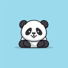 Cute panda mascot, sleeping lazy panda, vector art, panda logo