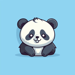 Cute panda mascot, sleeping lazy panda, vector art, panda logo