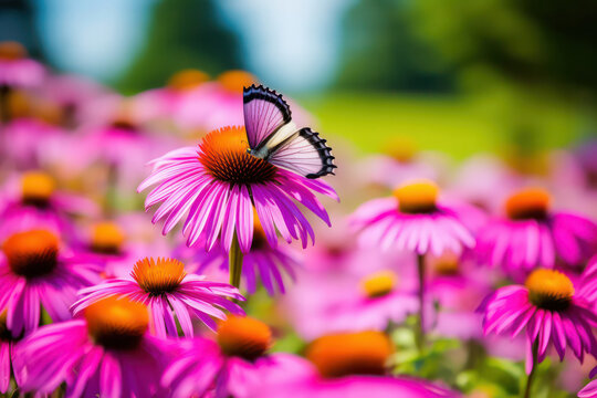 A close-up of a colorful butterfly resting on a vibrant flower, showcasing its delicate wings and intricate patterns in