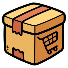 box filled outline icon style