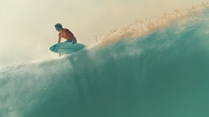 surfer on the waves - obrazy, fototapety, plakaty