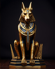 Ancient Egypt Anubis  golden statue 