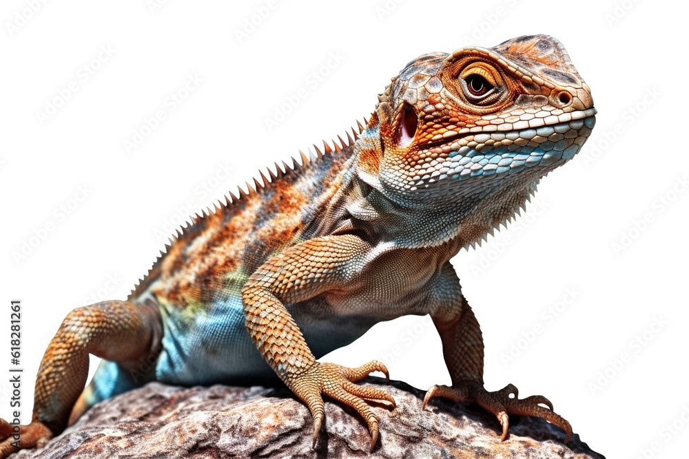 Poster lizard isolated on white background. generated by ai