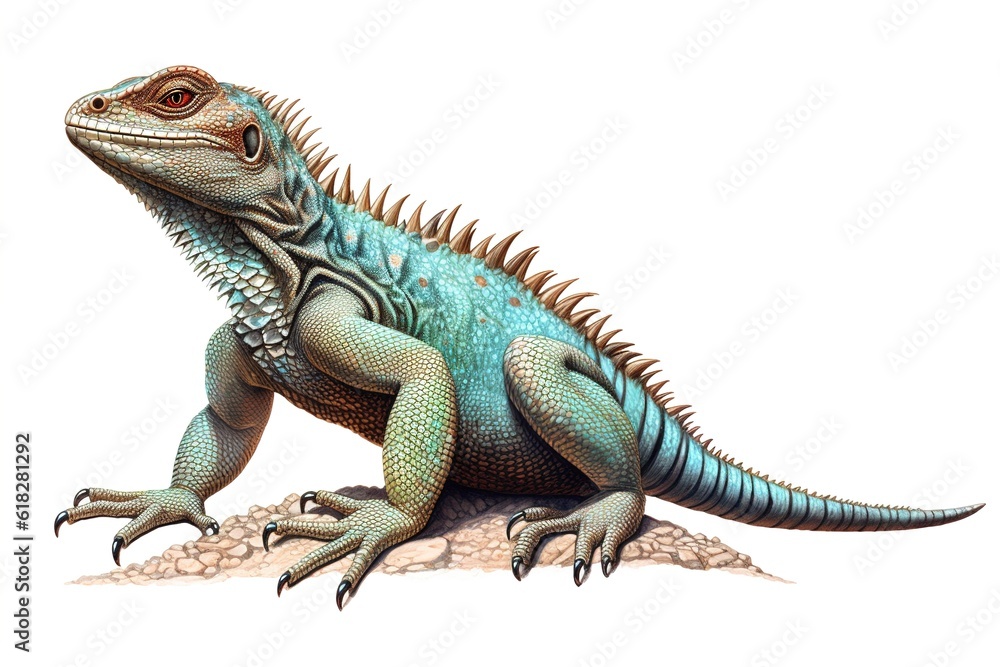 Poster lizard isolated on white background. generated by ai