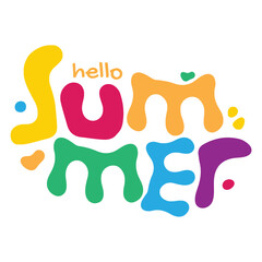 Lettering composition of Summer and abstract shape. Summer lettering. Vector Stock illustration stock illustration