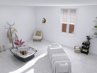 Massage room 3d render, 3d illustration