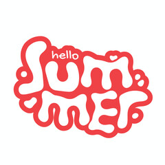 Lettering composition of Summer and abstract shape. Summer lettering. Vector Stock illustration stock illustration