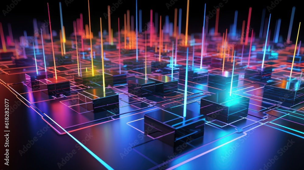 Poster visualization of virtual networks running on a physical network infrastructure, enabling flexible ne