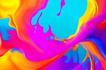 Captivating Color Flow Background: Radiant Sunshine Yellow, Sizzling Hot Pink, and Electric Blue