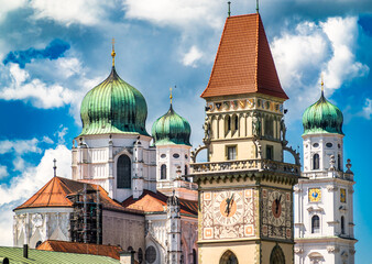 historic buildings at the old town of Passau - Germany