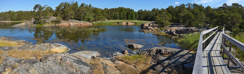 Naklejka na ściany i meble Landscape on Stora Krokholmen in Stendörrens Naturreservat in Sweden, Europe 