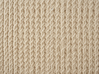 Light beige knitted sweater texture fabric as background 