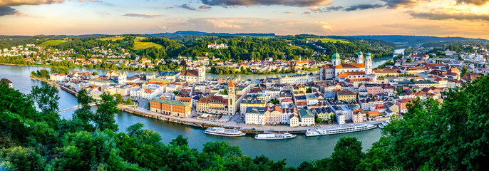 historic buildings at the old town of Passau - Germany