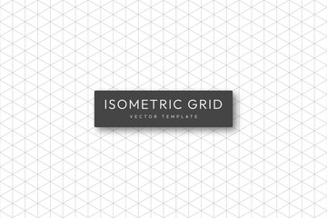 Isometric grid template. Seamless isometric grid mockup. Black isometric projection mesh for drawing. Vector