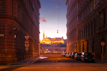 Matthias church night view from side street