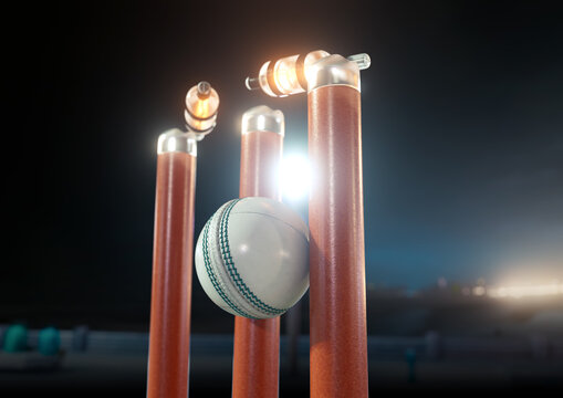 Ball Striking Illuminated Cricket Wickets