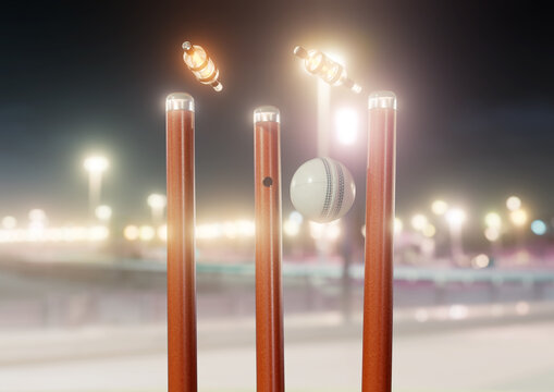 Ball Striking Illuminated Cricket Wickets