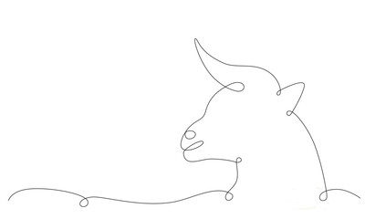 Taurus zodiac constellation one single hand drawing continues line frame, banner. Vector stock illustration bull isolated on white background. Editable stroke line. 