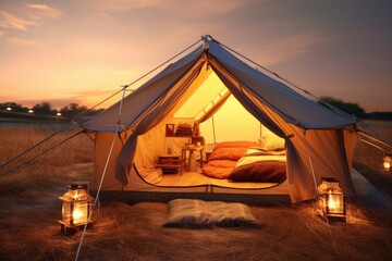 luxury retail camping tent mind training glamping AI Generated
