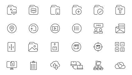 Programming coding icon set. Software development icon collection. Programmer and developer symbol vector illustration