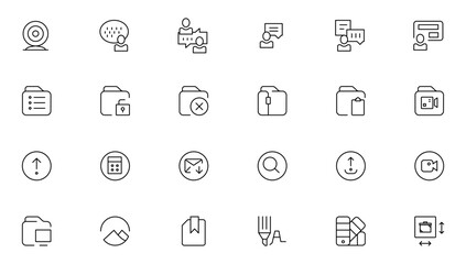 Programming coding icon set. Software development icon collection. Programmer and developer symbol vector illustration