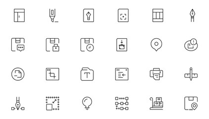 Programming coding icon set. Software development icon collection. Programmer and developer symbol vector illustration